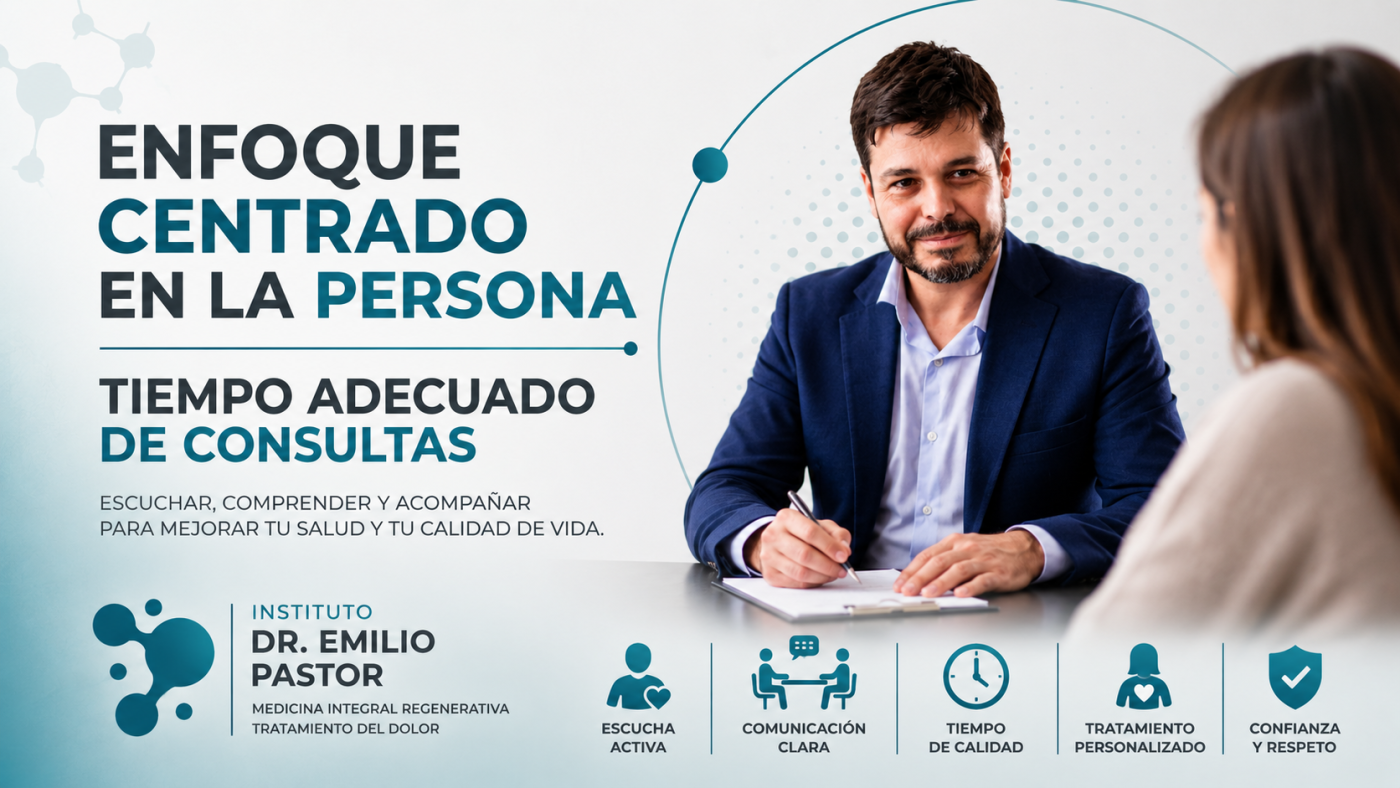 Enfoque centrado en la persona. Tiempo adecuado de consultas.