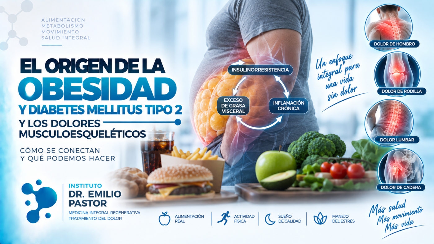 El origen de la obesidad, la diabetes tipo 2 y los dolores músculo-esqueléticos